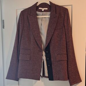 Veronica Beard Burgundy Dickey Blazer